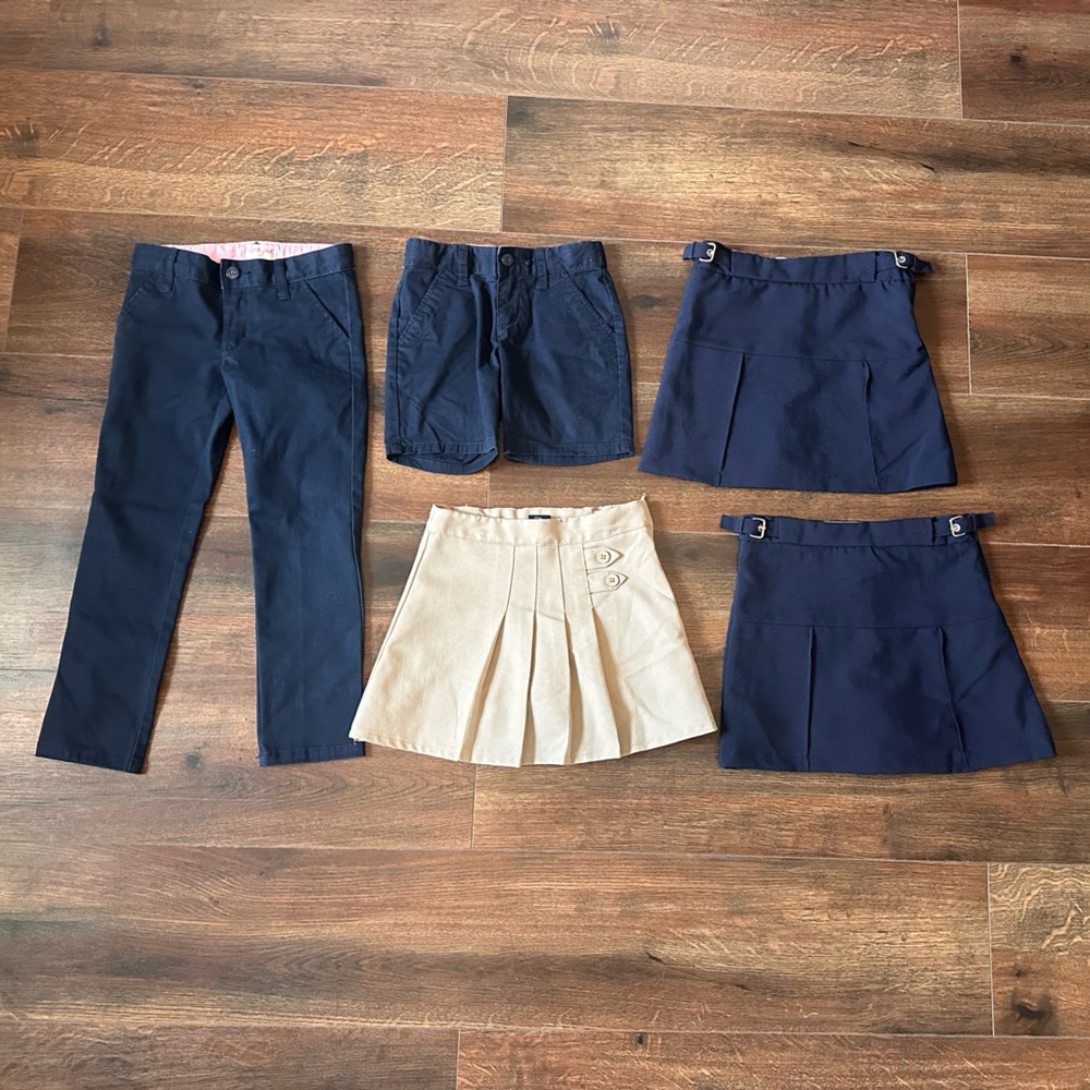 Navy and Tan Kids Bottoms Set